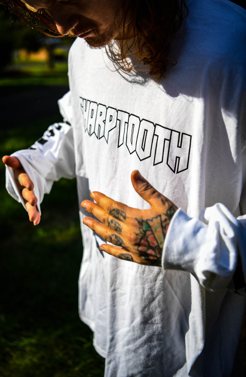 Chutzpah™ Vintage Brand Unisex Long Sleeve T-Shirt (White Logo